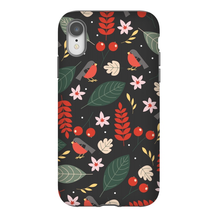 iPhone Xr StrongFit Cute Bullfinches in Christmas by ArtsCase
