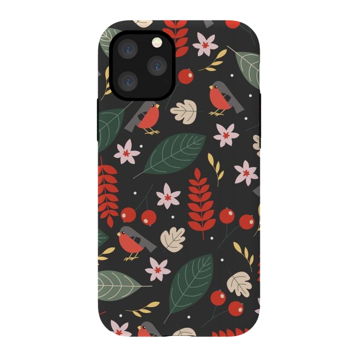 iPhone 11 Pro StrongFit Cute Bullfinches in Christmas by ArtsCase