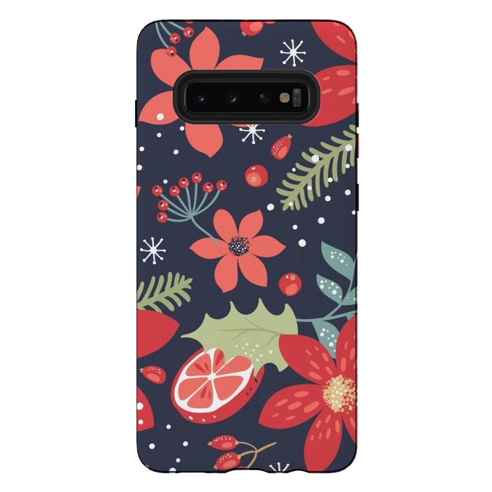 Galaxy S10 plus StrongFit Floral Seamless Pattern for Christmas by ArtsCase