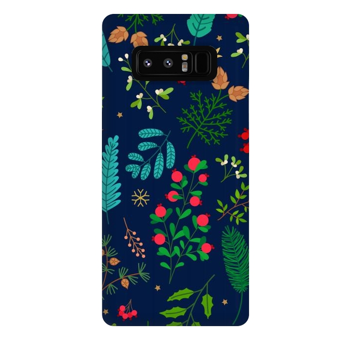Galaxy Note 8 StrongFit Holiday Christmas with Branches Mistletoe and Berries by ArtsCase