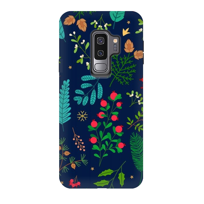 Galaxy S9 plus StrongFit Holiday Christmas with Branches Mistletoe and Berries by ArtsCase