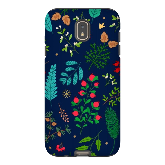 Galaxy J7 StrongFit Holiday Christmas with Branches Mistletoe and Berries by ArtsCase