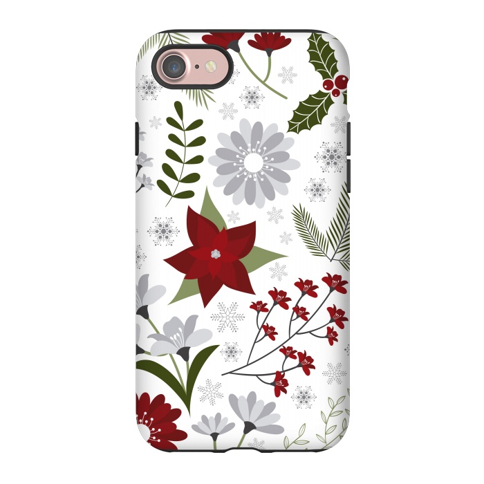 iPhone 7 StrongFit Set of Flowers in Christmas and New Year by ArtsCase