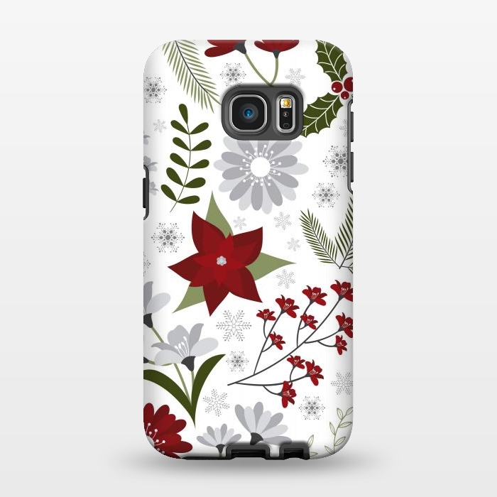 Galaxy S7 EDGE StrongFit Set of Flowers in Christmas and New Year by ArtsCase