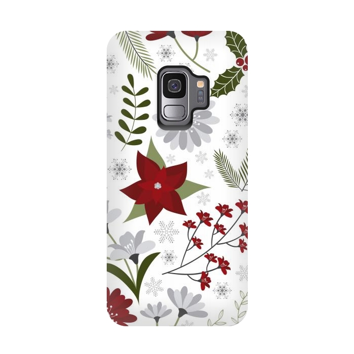 Galaxy S9 StrongFit Set of Flowers in Christmas and New Year by ArtsCase