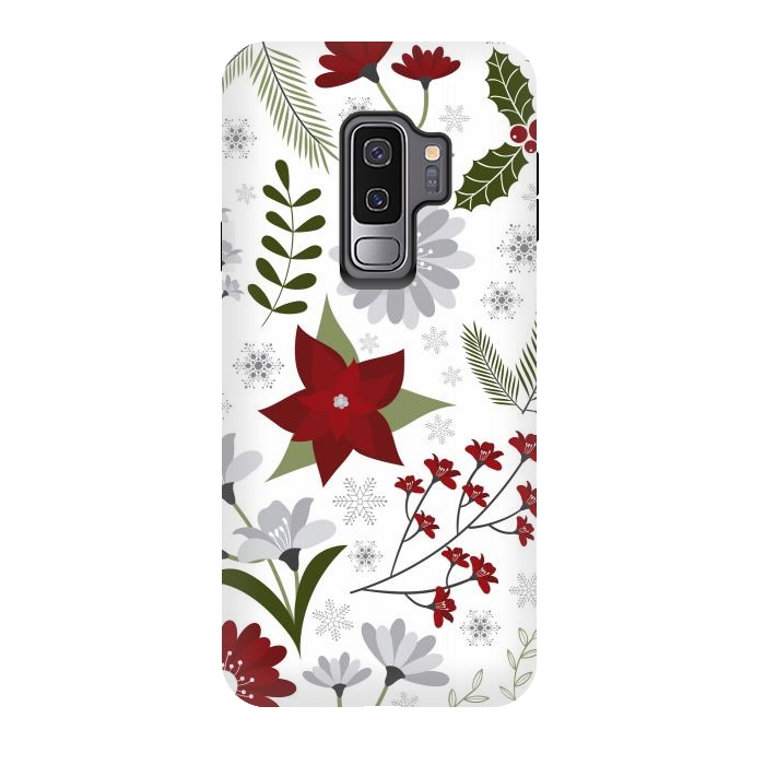 Galaxy S9 plus StrongFit Set of Flowers in Christmas and New Year by ArtsCase