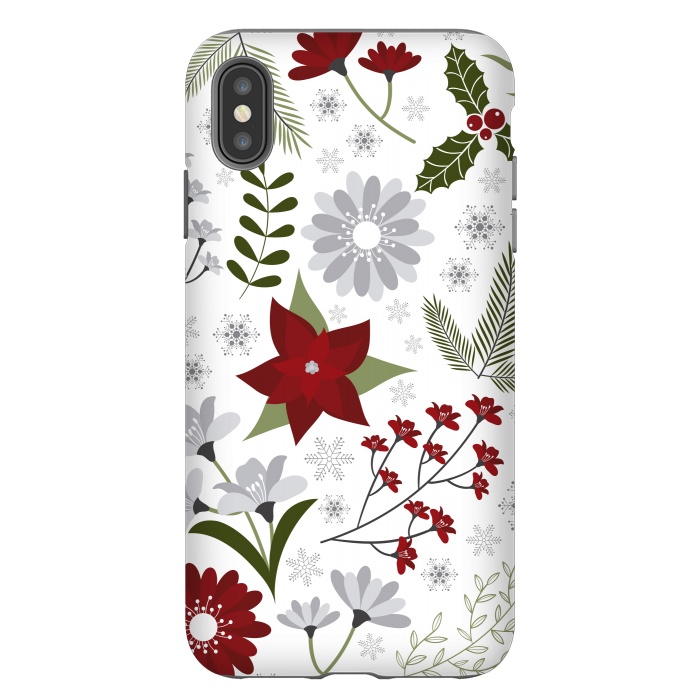 iPhone Xs Max StrongFit Set of Flowers in Christmas and New Year by ArtsCase