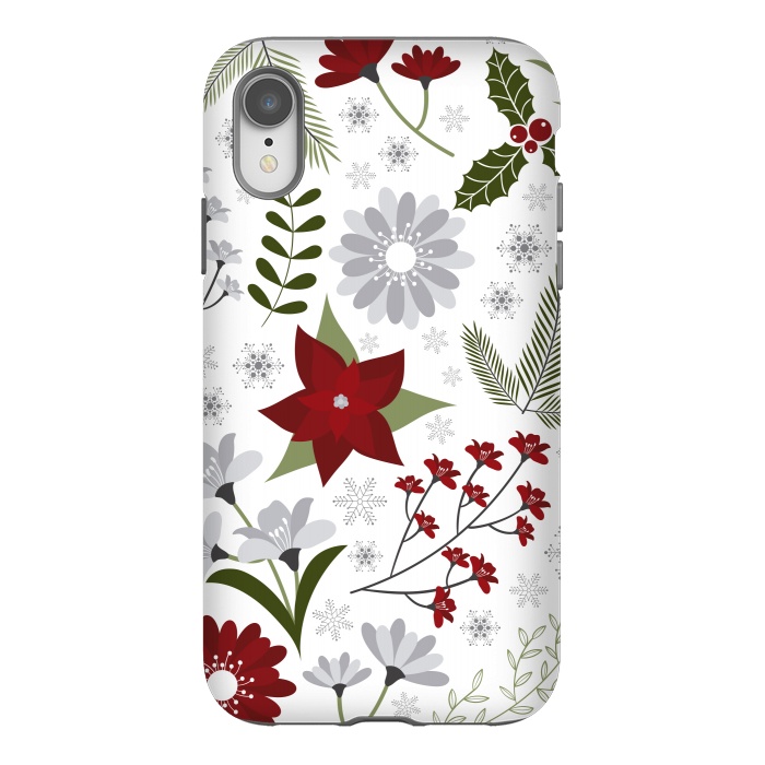 iPhone Xr StrongFit Set of Flowers in Christmas and New Year by ArtsCase