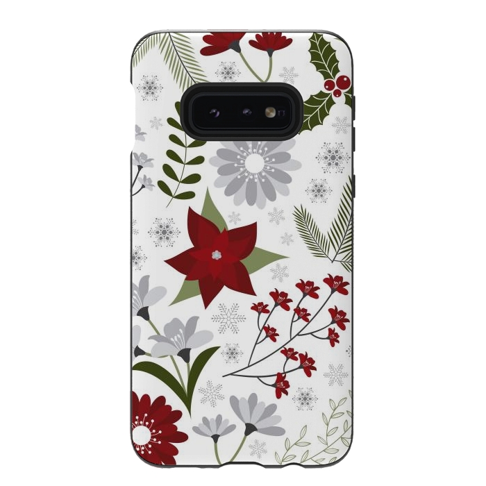 Galaxy S10e StrongFit Set of Flowers in Christmas and New Year by ArtsCase
