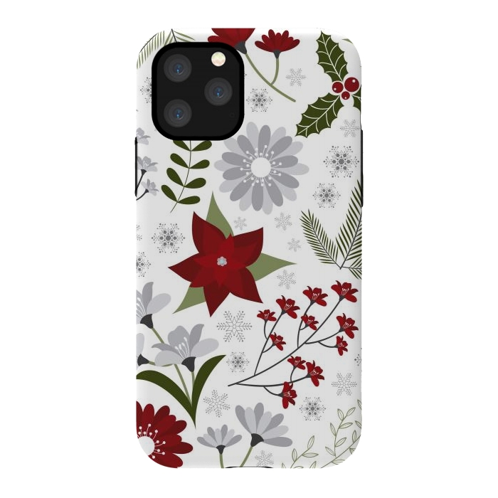 iPhone 11 Pro StrongFit Set of Flowers in Christmas and New Year by ArtsCase