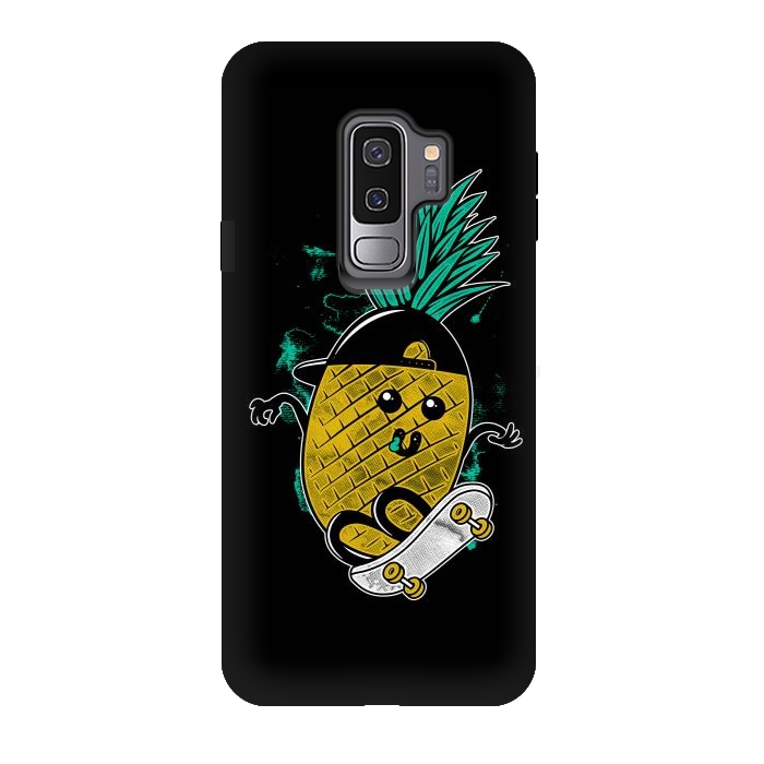 Galaxy S9 plus StrongFit Pineapple Skateboarding by Afif Quilimo