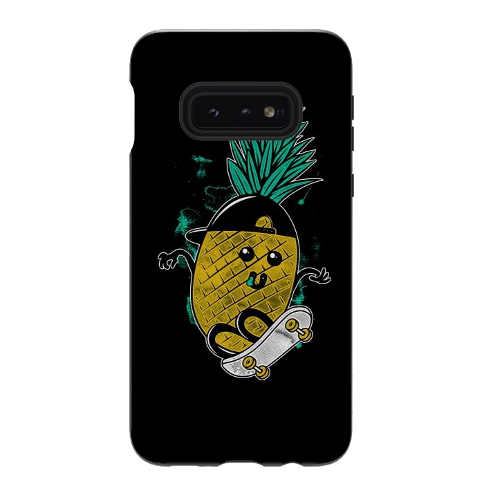Galaxy S10e StrongFit Pineapple Skateboarding by Afif Quilimo
