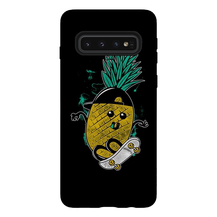Galaxy S10 StrongFit Pineapple Skateboarding by Afif Quilimo