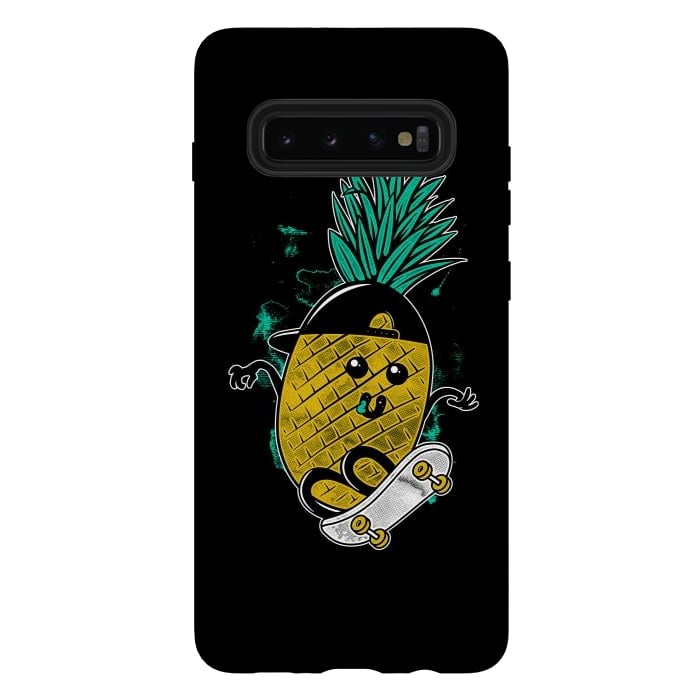 Galaxy S10 plus StrongFit Pineapple Skateboarding by Afif Quilimo
