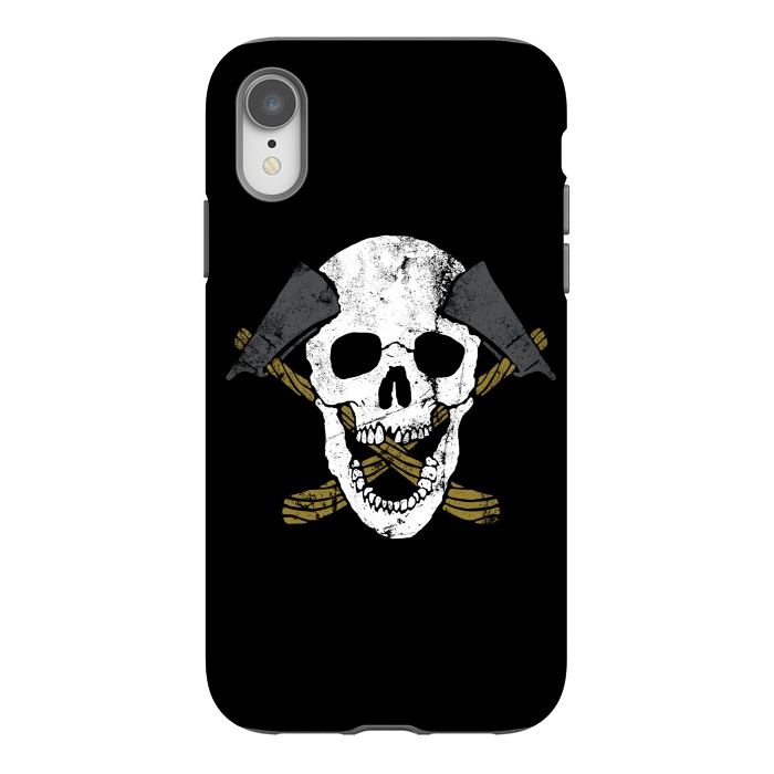 iPhone Xr StrongFit Skull Axe by Afif Quilimo