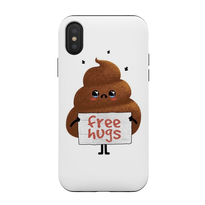 iPhone Xs / X StrongFit Free Hugs Poop by Afif Quilimo