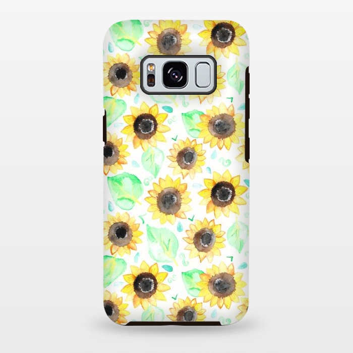 Galaxy S8 plus StrongFit Cheerful Watercolor Sunflowers by Tangerine-Tane