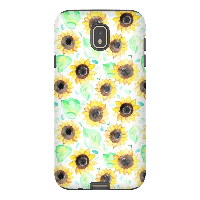 Galaxy J7 StrongFit Cheerful Watercolor Sunflowers by Tangerine-Tane