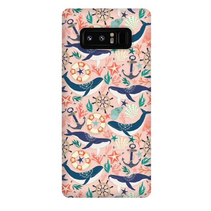 Galaxy Note 8 StrongFit Whale Song on Coral Blush by Tangerine-Tane