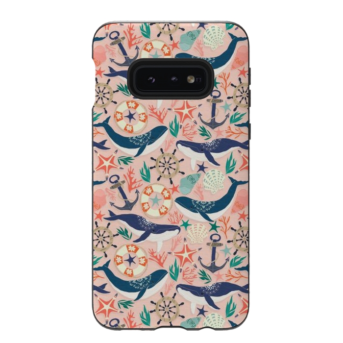 Galaxy S10e StrongFit Whale Song on Coral Blush by Tangerine-Tane