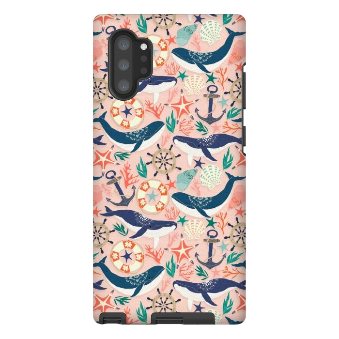 Galaxy Note 10 plus StrongFit Whale Song on Coral Blush by Tangerine-Tane