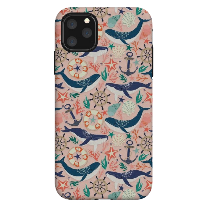 iPhone 11 Pro Max StrongFit Whale Song on Coral Blush by Tangerine-Tane