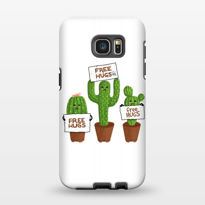 Galaxy S7 EDGE StrongFit Free Hugs Cactus by Afif Quilimo