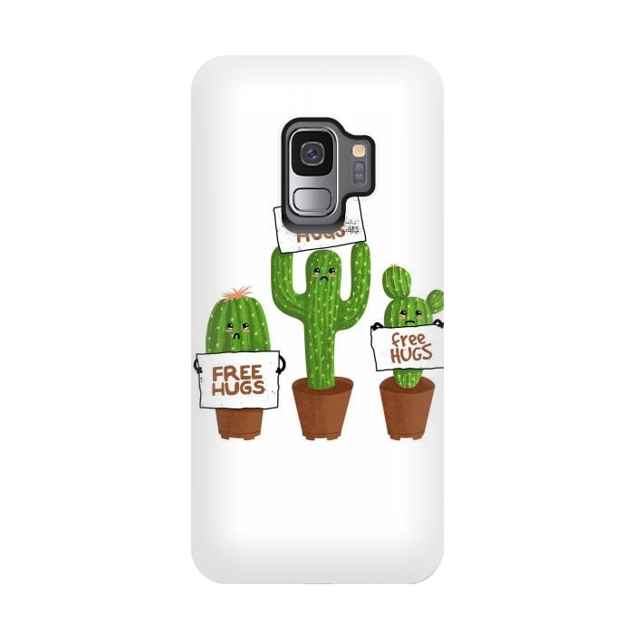 Galaxy S9 StrongFit Free Hugs Cactus by Afif Quilimo