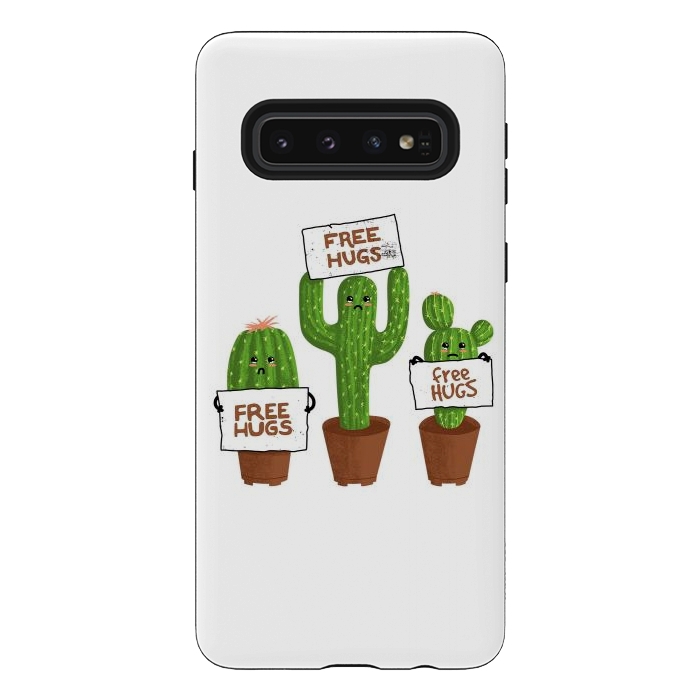 Galaxy S10 StrongFit Free Hugs Cactus by Afif Quilimo