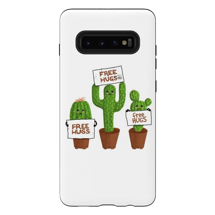 Galaxy S10 plus StrongFit Free Hugs Cactus by Afif Quilimo