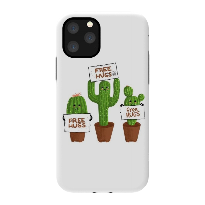 iPhone 11 Pro StrongFit Free Hugs Cactus by Afif Quilimo