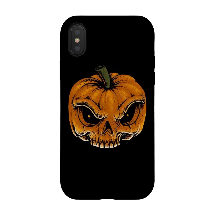 iPhone Xs / X StrongFit Skull Pumkin by Afif Quilimo