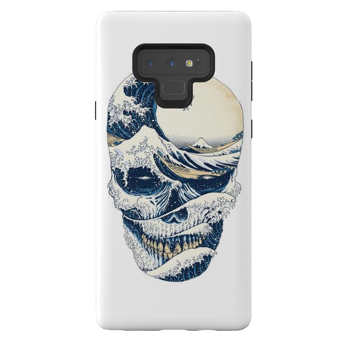 Galaxy Note 9 StrongFit The Great Wave off Skull by Afif Quilimo