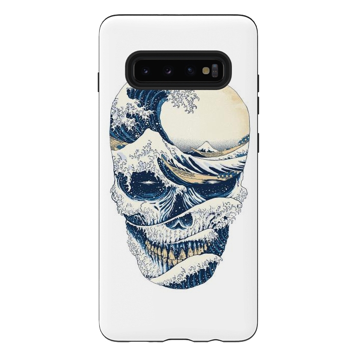 Galaxy S10 plus StrongFit The Great Wave off Skull by Afif Quilimo