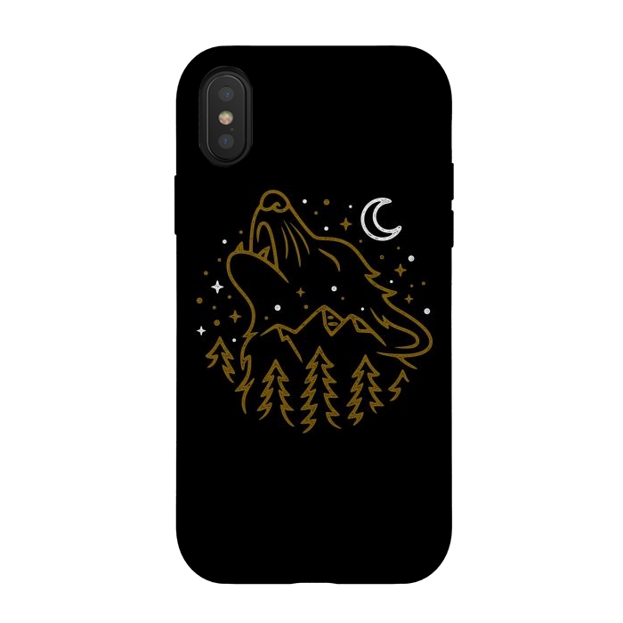 iPhone Xs / X StrongFit Wolf Howling by Afif Quilimo