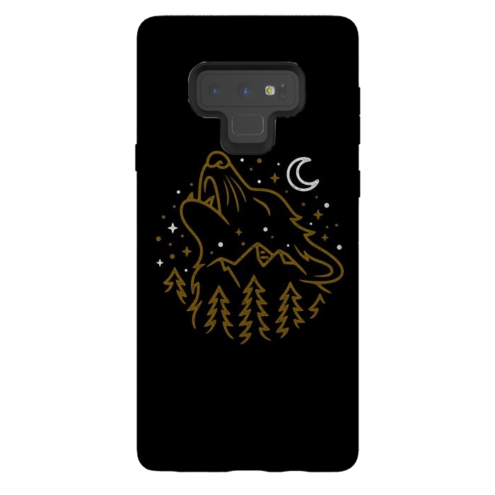 Galaxy Note 9 StrongFit Wolf Howling by Afif Quilimo