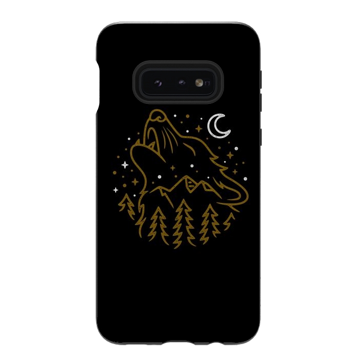 Galaxy S10e StrongFit Wolf Howling by Afif Quilimo