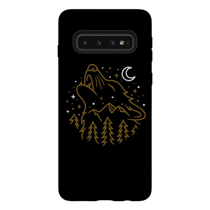 Galaxy S10 StrongFit Wolf Howling by Afif Quilimo