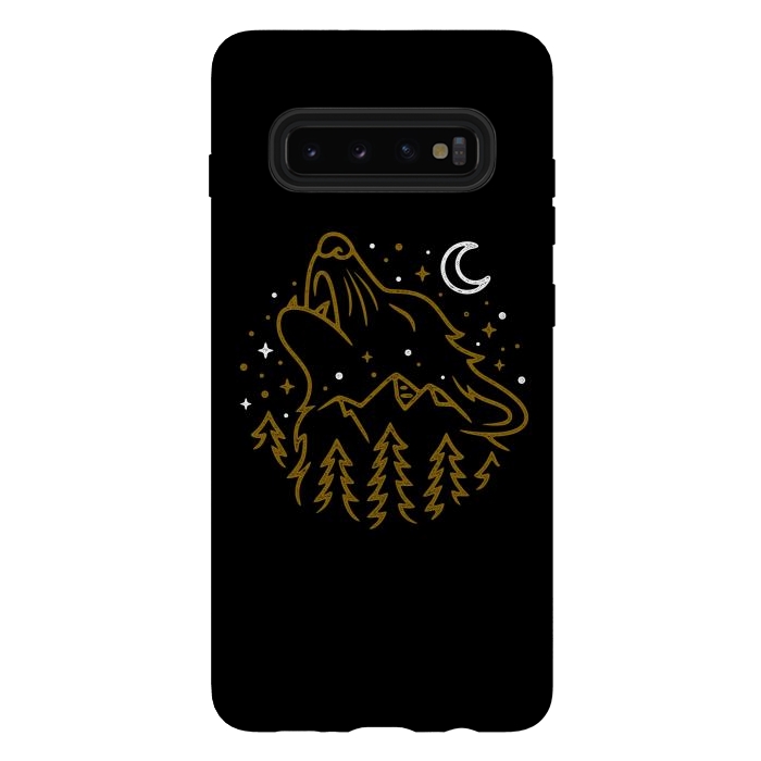 Galaxy S10 plus StrongFit Wolf Howling by Afif Quilimo