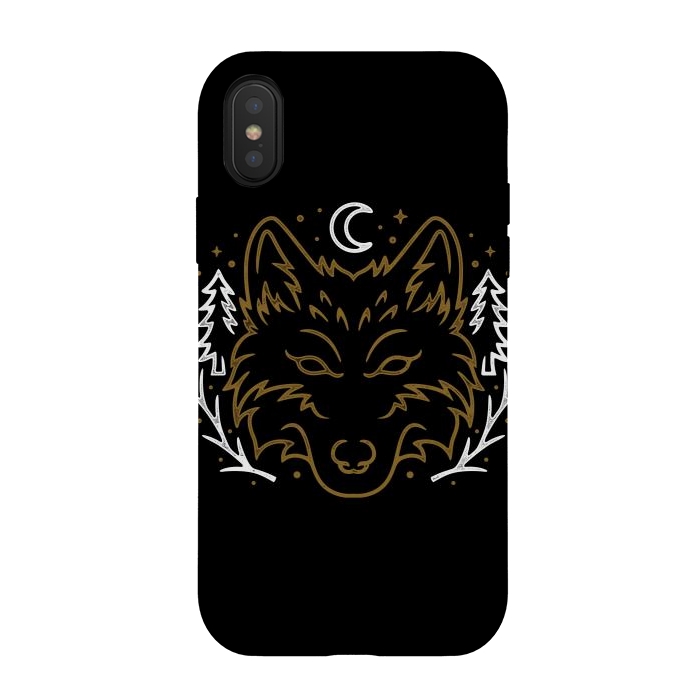 iPhone Xs / X StrongFit Wolf Bench by Afif Quilimo