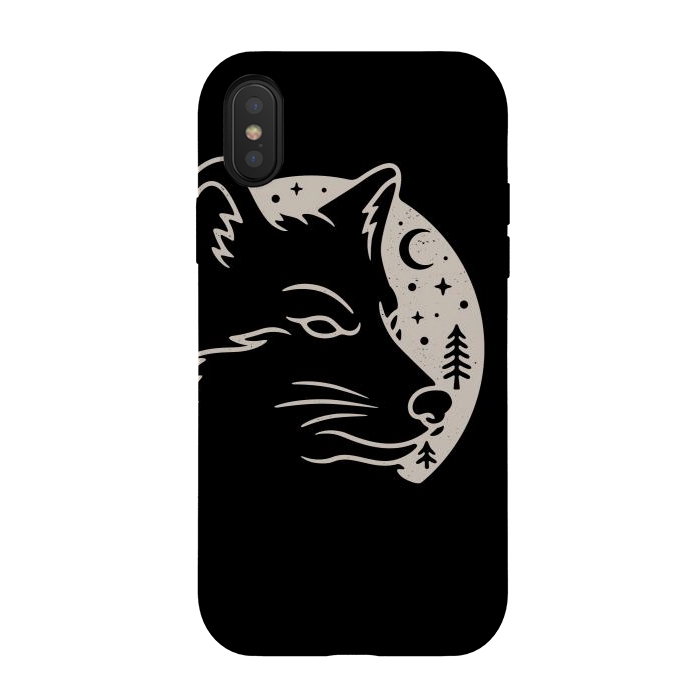 iPhone Xs / X StrongFit Wolf Moon by Afif Quilimo