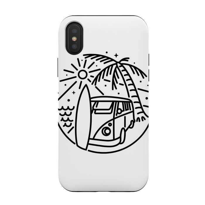 iPhone Xs / X StrongFit Van, Surf, and Beach by Afif Quilimo