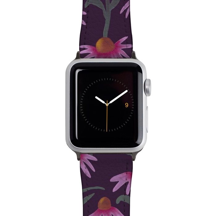 Watch 38mm / 40mm Strap PU leather Echinacea Flowers by Tishya Oedit