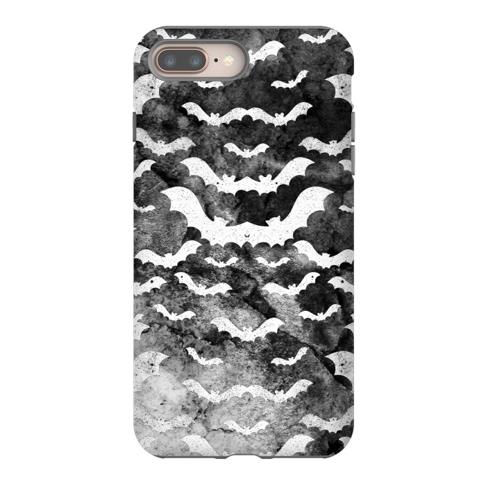 iPhone 7 plus StrongFit White star dust bats on monochrome marble sky by Oana 