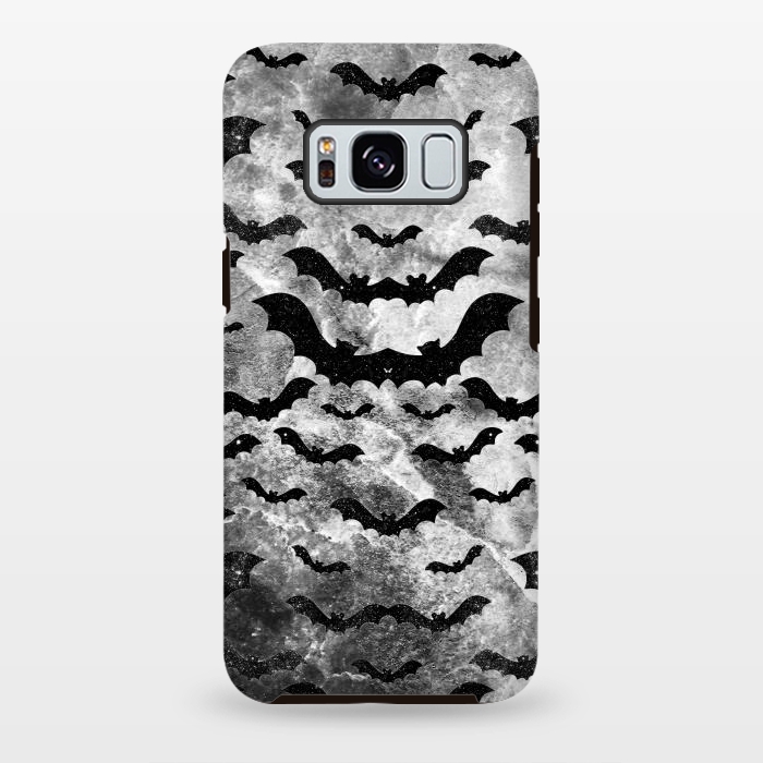 Galaxy S8 plus StrongFit Black star dust bats pattern on monochrome marble by Oana 