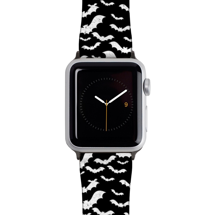 Watch 42mm / 44mm Strap PU leather Spooky bats Halloween pattern by Oana 