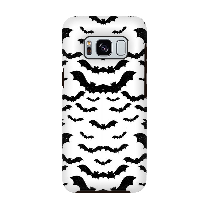 Galaxy S8 StrongFit Black star dust flying bats Halloween pattern by Oana 