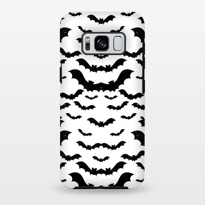 Galaxy S8 plus StrongFit Black star dust flying bats Halloween pattern by Oana 