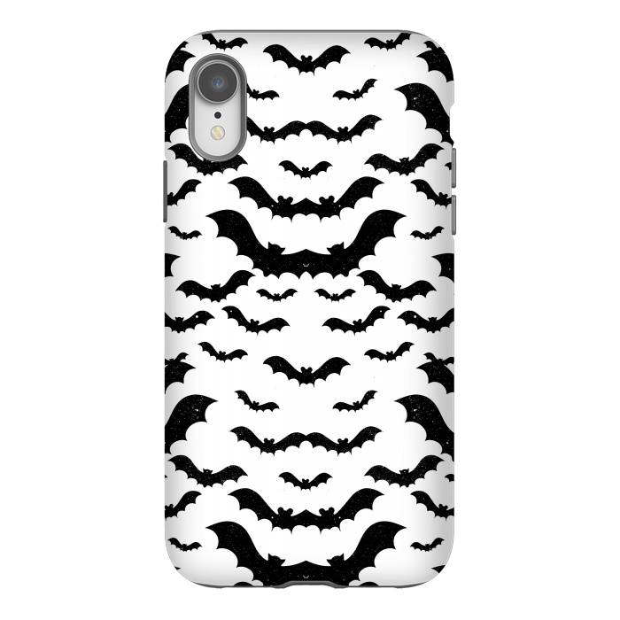 iPhone Xr StrongFit Black star dust flying bats Halloween pattern by Oana 