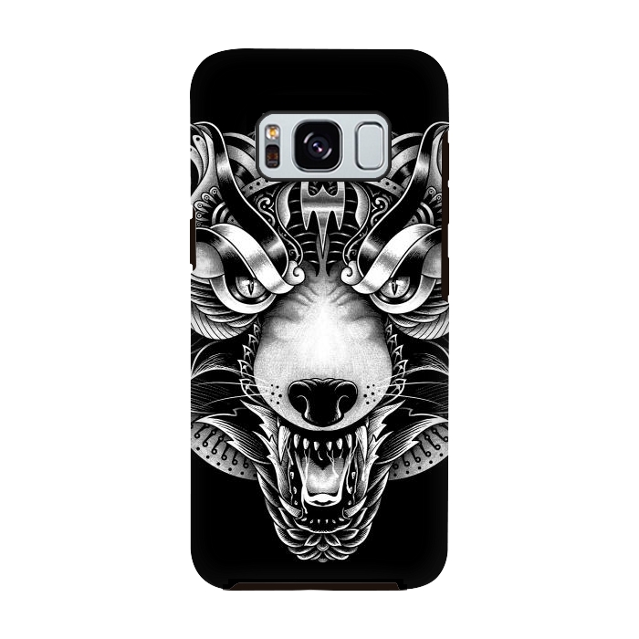 Galaxy S8 StrongFit Angry Wolf Ornate by Afif Quilimo